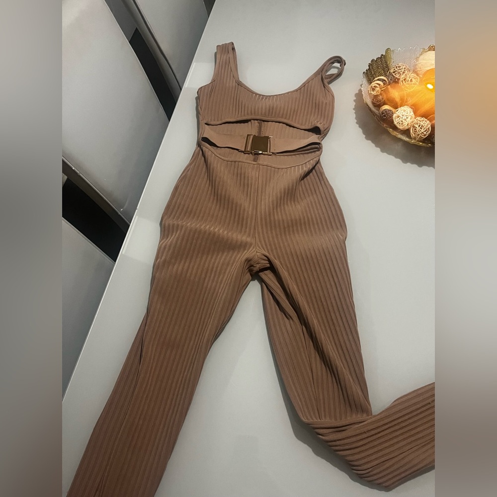 Tan fashion nova jumpsuit